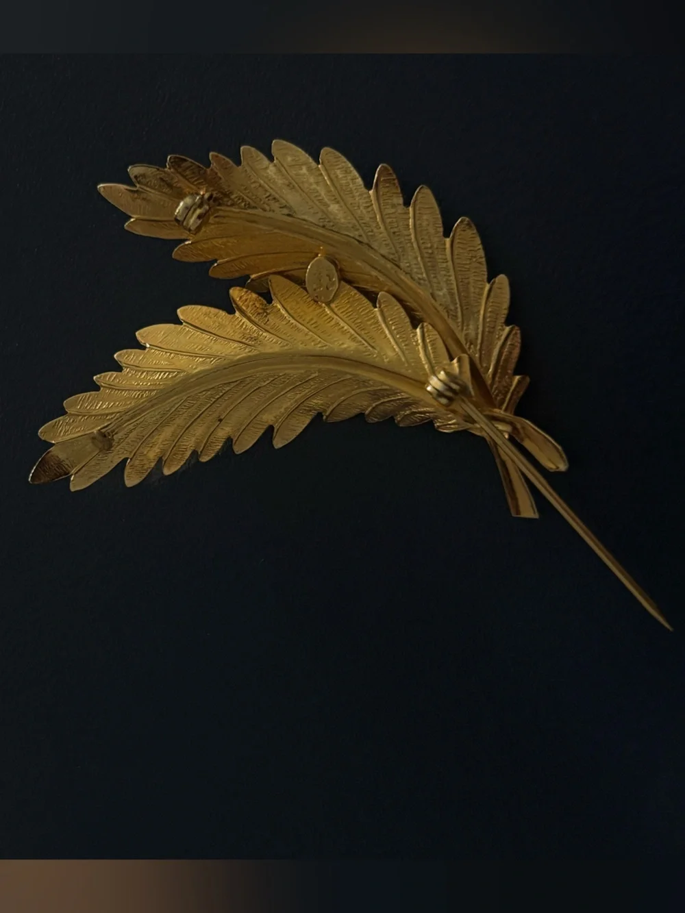Gold Leaf Brooch with Pearl Accents - Women Jewelry